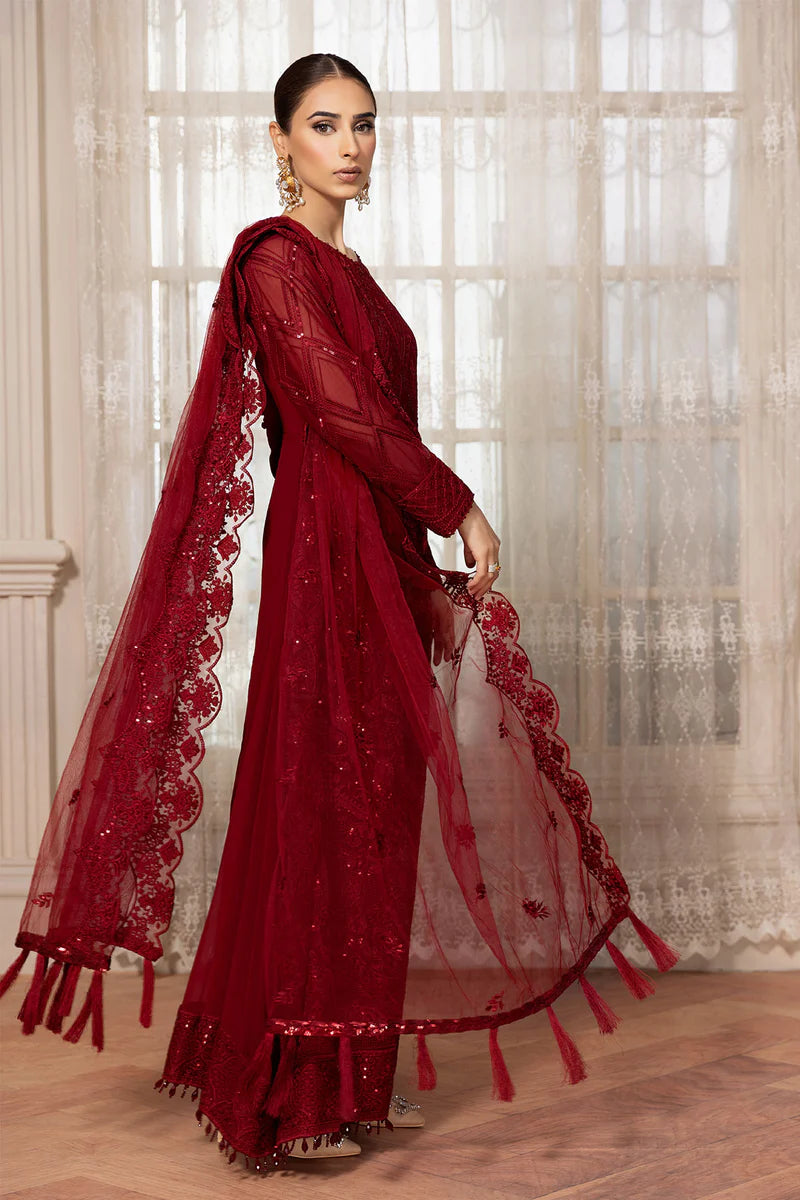 Baroque-FarashaUnstitched2-PieceEmbroideredNetSuit-CERISE-FormalCollection