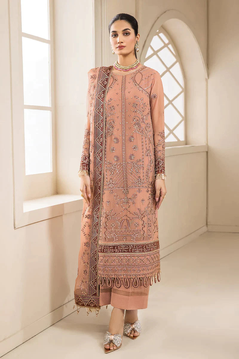 Baroque-FarashaUnstitched2-PieceEmbroideredChiffonSuitFSH23LAD-02Carnelian-FormalCollection