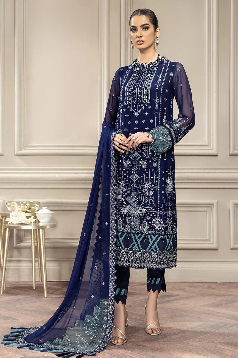 Baroque - Farasha Unstitched 2 Piece Embroidered Chiffon Suit - Giselle - Formal Collection Brand Mafia by Zonash