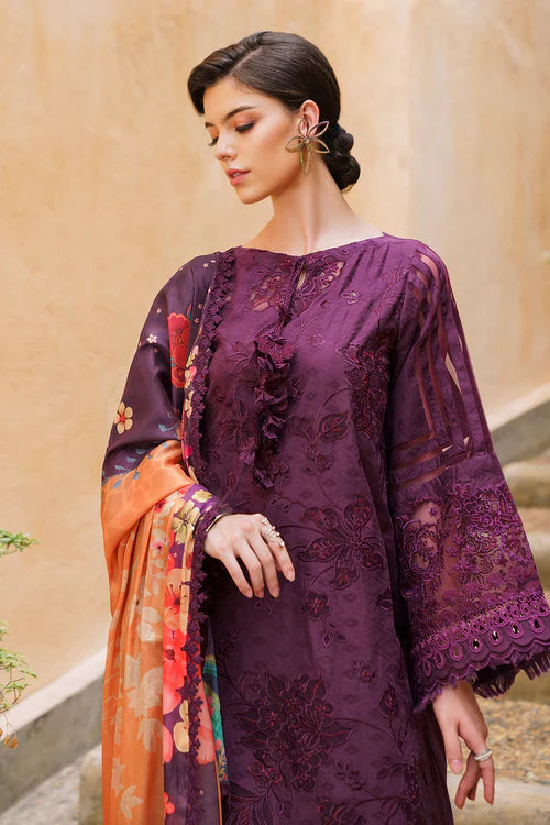 Baroque Unstitched 3 Piece Embroidered Jacquard Lawn Suit BQ24SL D-04 - Summer Collection Brand Mafia by Zonash