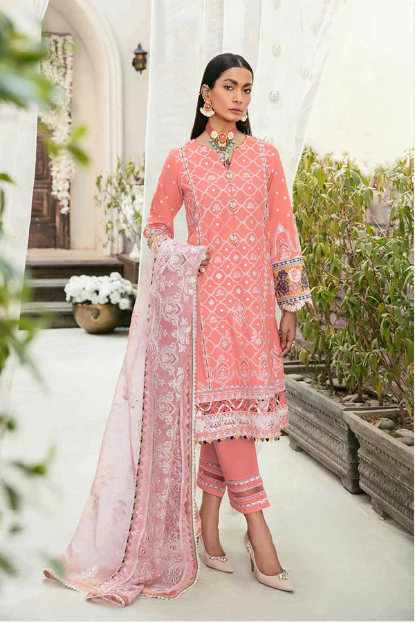 Baroque Unstitched 3 Piece Embroidered Lawn Suit BQ22E BQU-BL08-D07 – Eid Collection Brand Mafia by Zonash