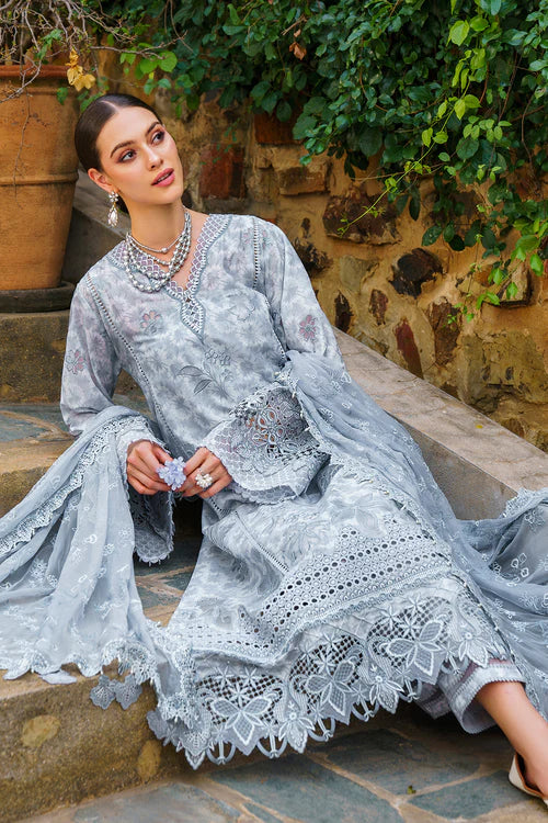 Baroque Unstitched 3 Piece Embroidered Printed Lawn Suit BQ24SL D-05 - Summer Collection Brand Mafia by Zonash