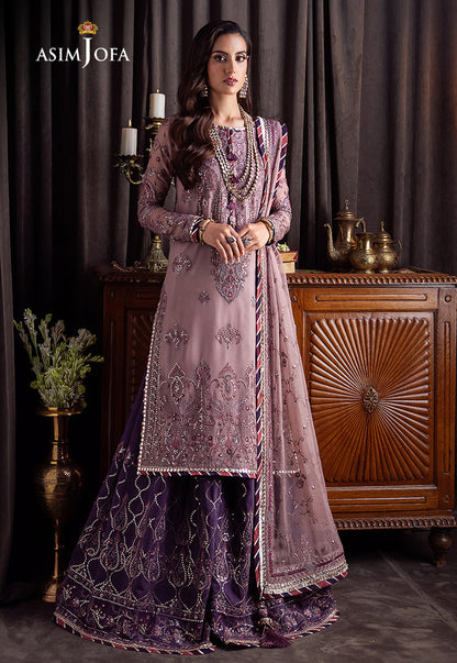 Bekhudi By Asim Jofa Unstitched 3 Piece Embroidered Chiffon Suit AJ23B AJBK-06 - Luxury Collection Brand Mafia by Zonash