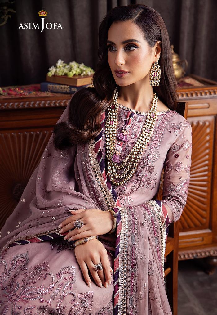 Bekhudi By Asim Jofa Unstitched 3 Piece Embroidered Chiffon Suit AJ23B AJBK-06 - Luxury Collection Brand Mafia by Zonash