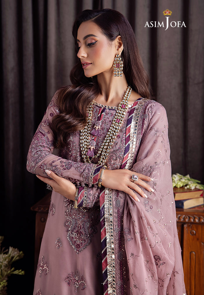 Bekhudi By Asim Jofa Unstitched 3 Piece Embroidered Chiffon Suit AJ23B AJBK-06 - Luxury Collection Brand Mafia by Zonash