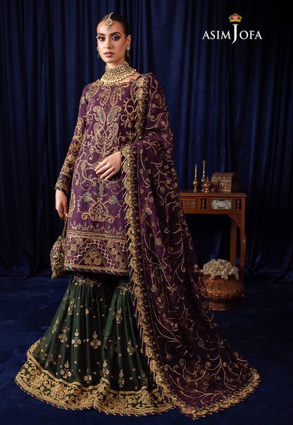 Bekhudi By Asim Jofa Unstitched 3 Piece Embroidered Raw Silk Suit AJ23B AJBK-07 - Luxury Collection Brand Mafia by Zonash