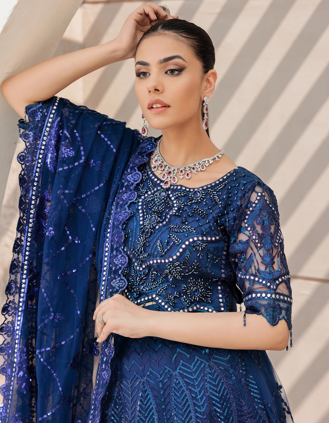 Belle Robe by Emaan Adeel Unstitched 2 Piece Embroidered Net Suit BREA22-5 BL-510 - Luxury Collection Brand Mafia by Zonash