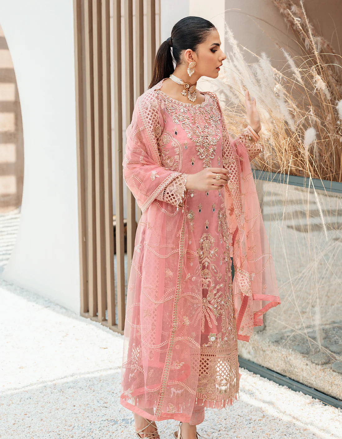 Belle Robe by Emaan Adeel Unstitched 2 Piece Embroidered Organza Suit BREA22-5 BL-503 - Luxury Collection Brand Mafia by Zonash