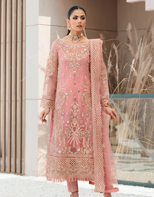 Belle Robe by Emaan Adeel Unstitched 2 Piece Embroidered Organza Suit BREA22-5 BL-503 - Luxury Collection Brand Mafia by Zonash