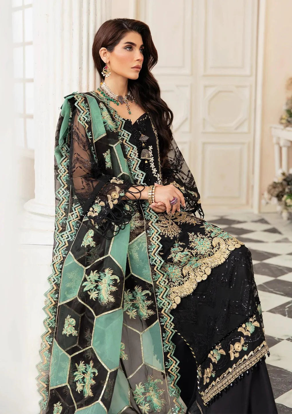 Celebrations By Elaf Unstitched 3 Piece Embroidered Suit EF23C ECH-08 ZARTAAJ- Luxury Collection Brand Mafia by Zonash