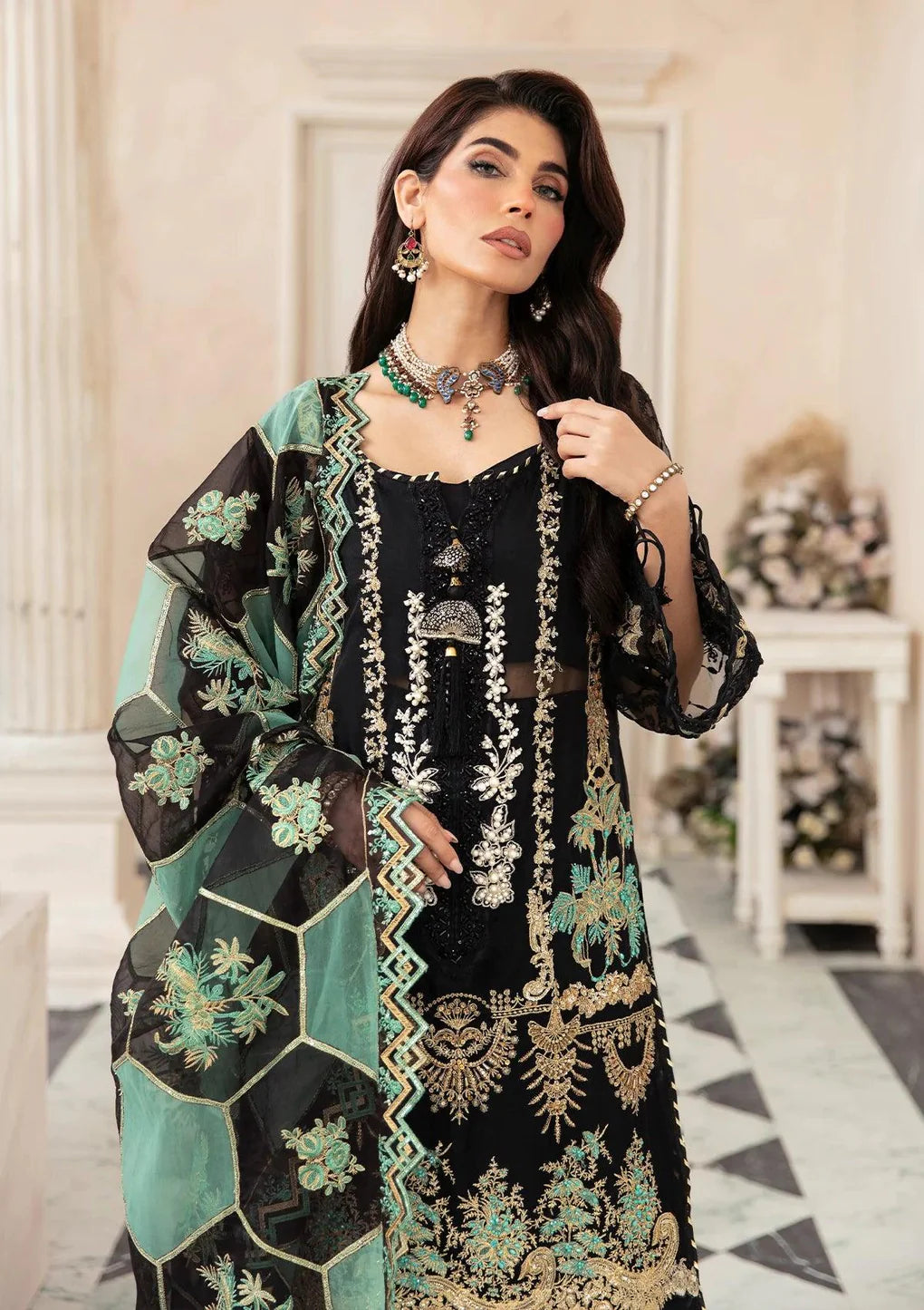 Celebrations By Elaf Unstitched 3 Piece Embroidered Suit EF23C ECH-08 ZARTAAJ- Luxury Collection Brand Mafia by Zonash