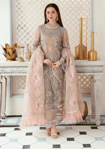 Celebrations by Elaf Unstitched 3 Piece Embroidered Organza Suit EF22C ECC-6 Mona Lisa - Luxury Collection Brand Mafia by Zonash