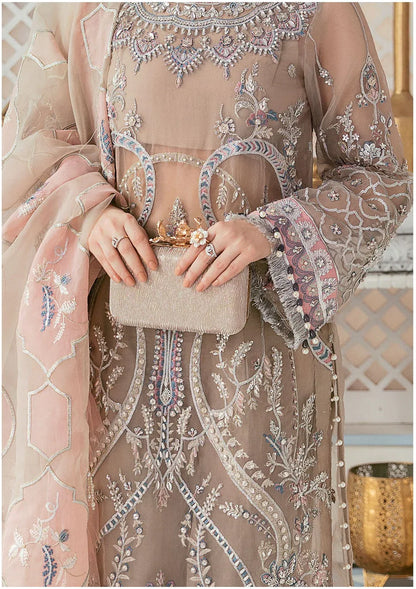 Celebrations by Elaf Unstitched 3 Piece Embroidered Organza Suit EF22C ECC-6 Mona Lisa - Luxury Collection Brand Mafia by Zonash