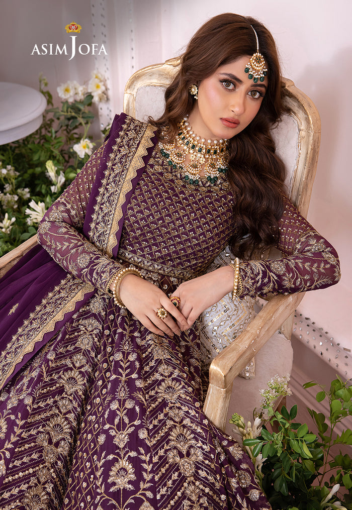 Chandni By Asim Jofa Unstitched 3 Piece Embroidered Chiffon Suit AJ23CH AJCC-04 - Luxury Collection Brand Mafia by Zonash