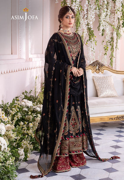 Chandni By Asim Jofa Unstitched 3 Piece Embroidered Chiffon Suit AJ23CH AJCC-06 - Luxury Collection Brand Mafia by Zonash