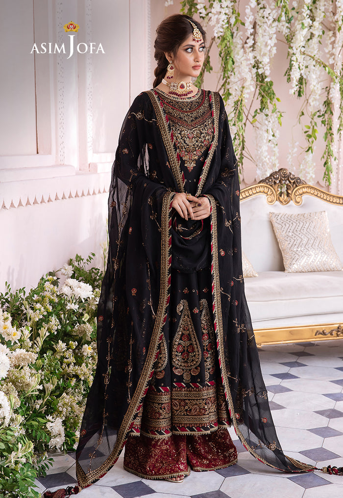 Chandni By Asim Jofa Unstitched 3 Piece Embroidered Chiffon Suit AJ23CH AJCC-06 - Luxury Collection Brand Mafia by Zonash