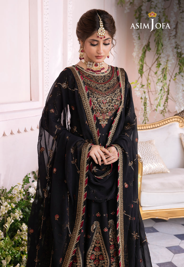 Chandni By Asim Jofa Unstitched 3 Piece Embroidered Chiffon Suit AJ23CH AJCC-06 - Luxury Collection Brand Mafia by Zonash