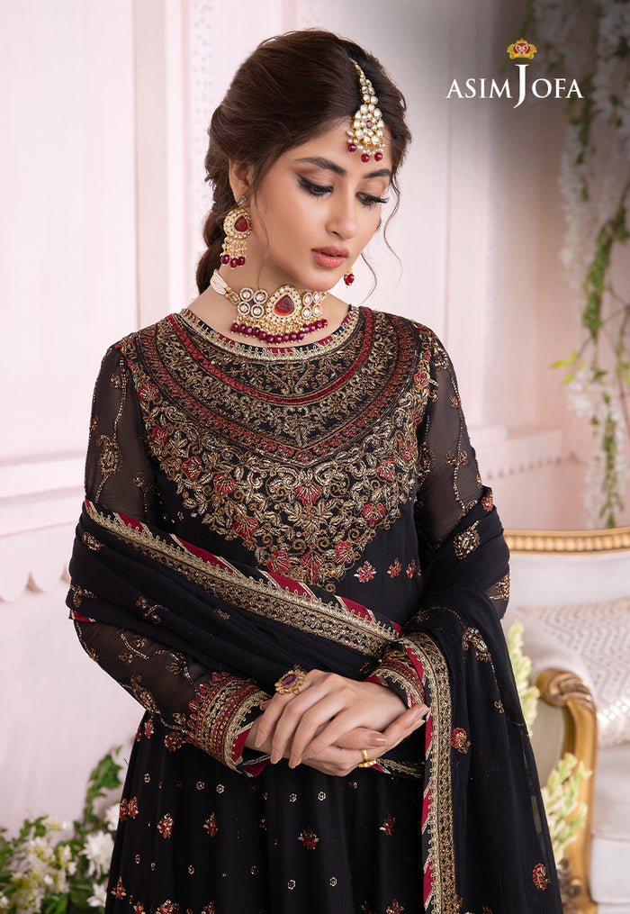 Chandni By Asim Jofa Unstitched 3 Piece Embroidered Chiffon Suit AJ23CH AJCC-06 - Luxury Collection Brand Mafia by Zonash