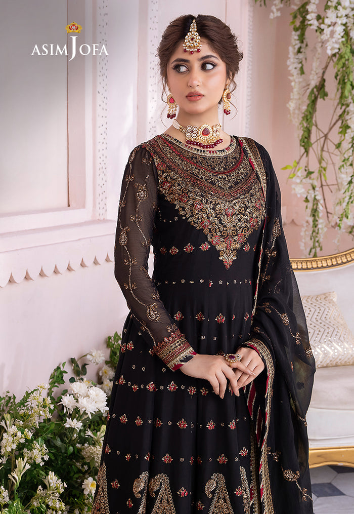 Chandni By Asim Jofa Unstitched 3 Piece Embroidered Chiffon Suit AJ23CH AJCC-06 - Luxury Collection Brand Mafia by Zonash