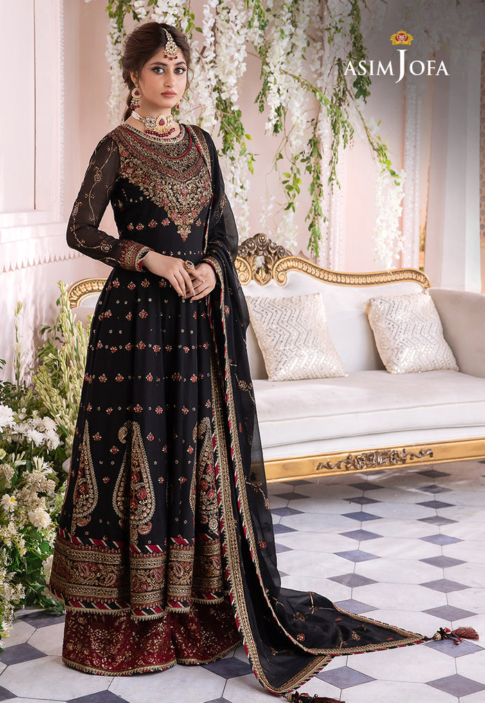 Chandni By Asim Jofa Unstitched 3 Piece Embroidered Chiffon Suit AJ23CH AJCC-06 - Luxury Collection Brand Mafia by Zonash