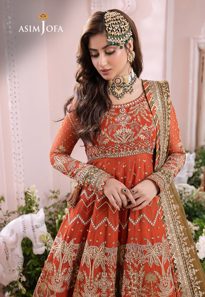 Chandni By Asim Jofa Unstitched 3 Piece Embroidered Chiffon Suit AJ23CH AJCC-09 - Luxury Collection Brand Mafia by Zonash