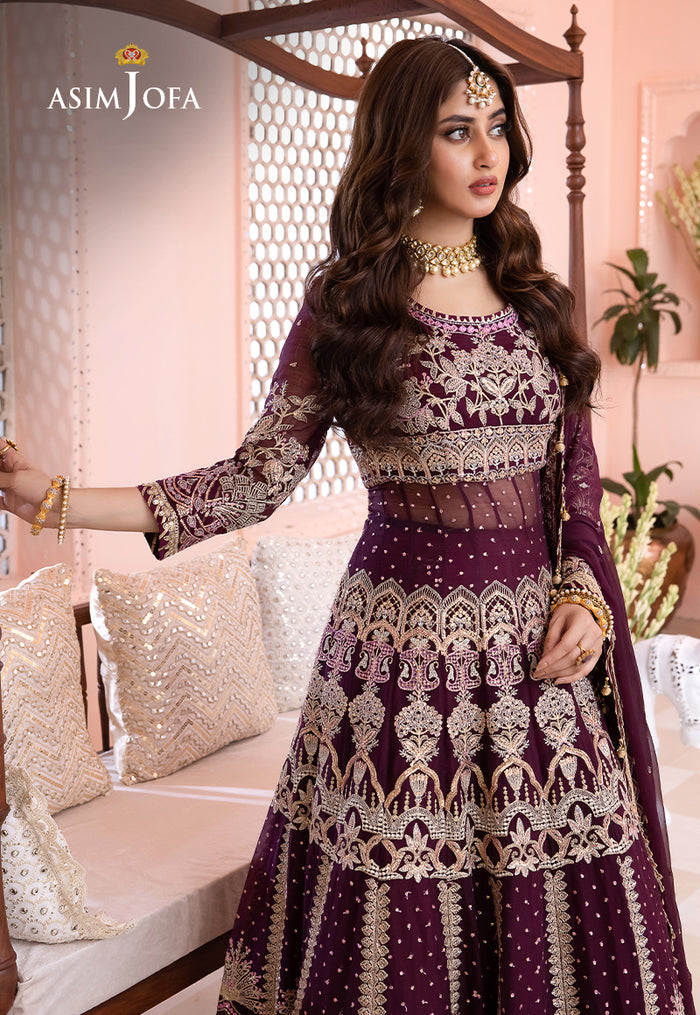 Chandni By Asim Jofa Unstitched 3 Piece Embroidered Chiffon Suit AJ23CH AJCC-10 - Luxury Collection Brand Mafia by Zonash