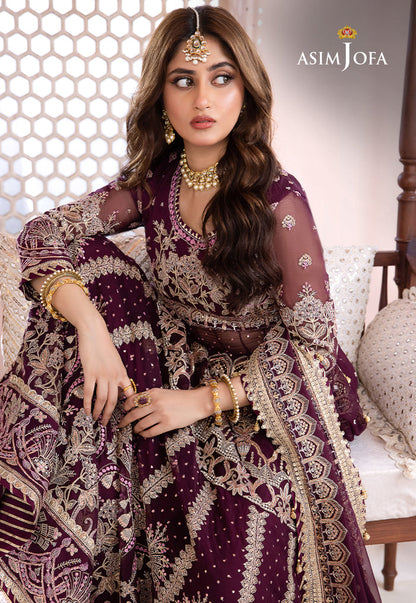 Chandni By Asim Jofa Unstitched 3 Piece Embroidered Chiffon Suit AJ23CH AJCC-10 - Luxury Collection Brand Mafia by Zonash