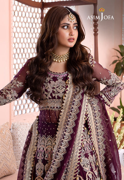 Chandni By Asim Jofa Unstitched 3 Piece Embroidered Chiffon Suit AJ23CH AJCC-10 - Luxury Collection Brand Mafia by Zonash