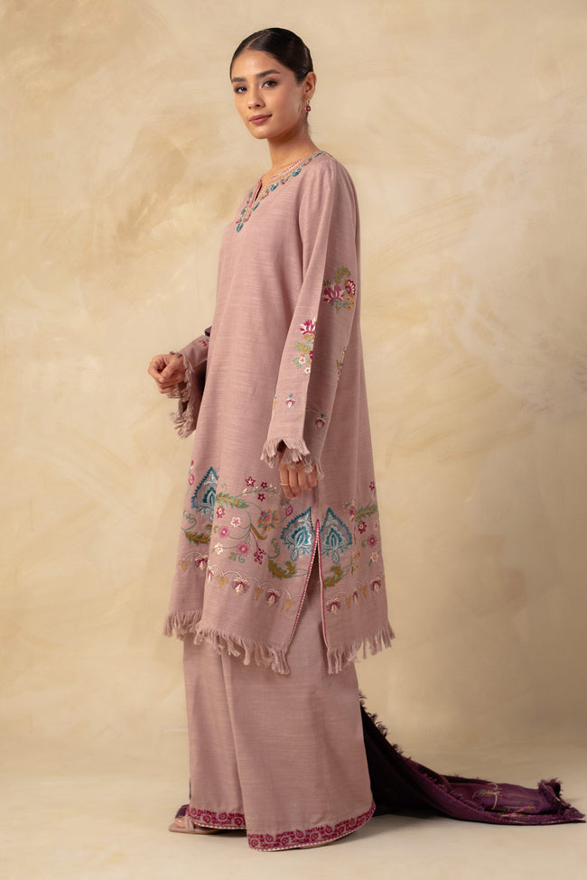 Coco By Zara Shahjahan Unstitched 3 Piece Embroidered Khaddar Suit CZS23W 1A - Winter Collection Brand Mafia by Zonash