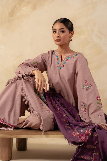 Coco By Zara Shahjahan Unstitched 3 Piece Embroidered Khaddar Suit CZS23W 1A - Winter Collection Brand Mafia by Zonash