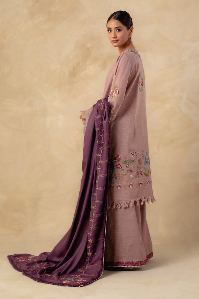 Coco By Zara Shahjahan Unstitched 3 Piece Embroidered Khaddar Suit CZS23W 1A - Winter Collection Brand Mafia by Zonash