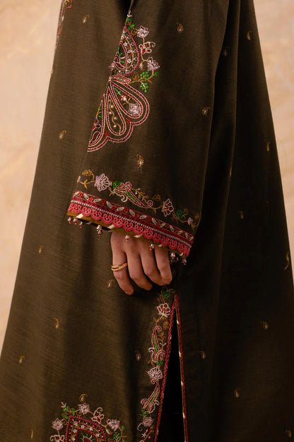 Coco By Zara Shahjahan Unstitched 3 Piece Embroidered Khaddar Suit CZS23W 2A - Winter Collection Brand Mafia by Zonash