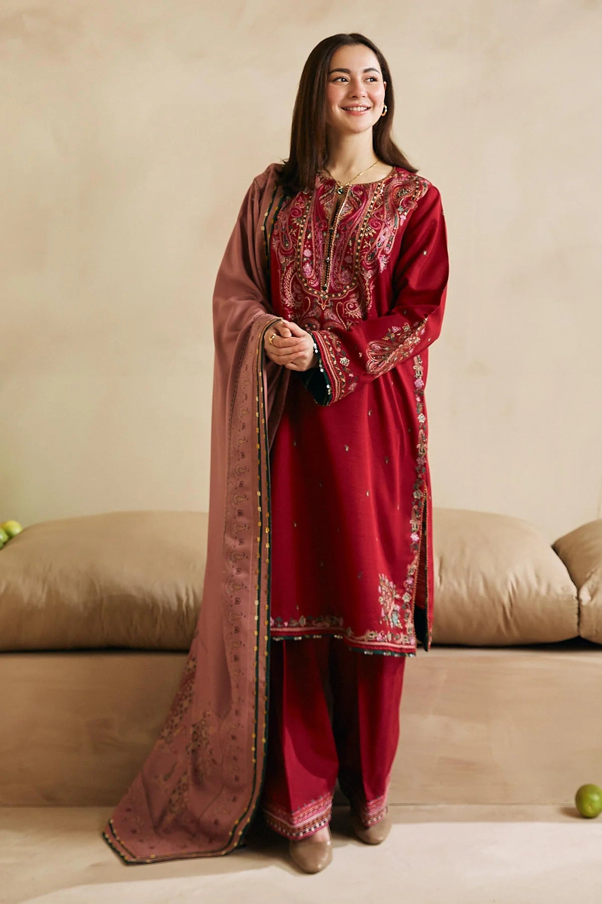 Coco By Zara Shahjahan Unstitched 3 Piece Embroidered Khaddar Suit CZS23W 2B - Winter Collection Brand Mafia by Zonash