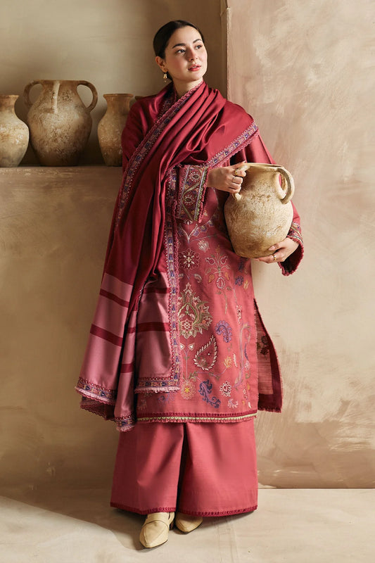 Coco By Zara Shahjahan Unstitched 3 Piece Embroidered Khaddar Suit CZS23W 6A - Winter Collection Brand Mafia by Zonash