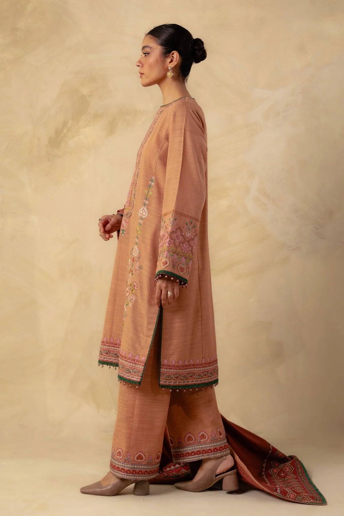 Coco By Zara Shahjahan Unstitched 3 Piece Embroidered Khaddar Suit CZS23W 7A - Winter Collection Brand Mafia by Zonash