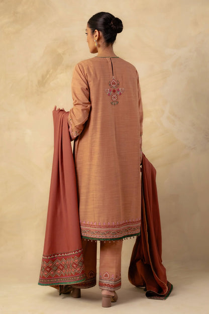 Coco By Zara Shahjahan Unstitched 3 Piece Embroidered Khaddar Suit CZS23W 7A - Winter Collection Brand Mafia by Zonash