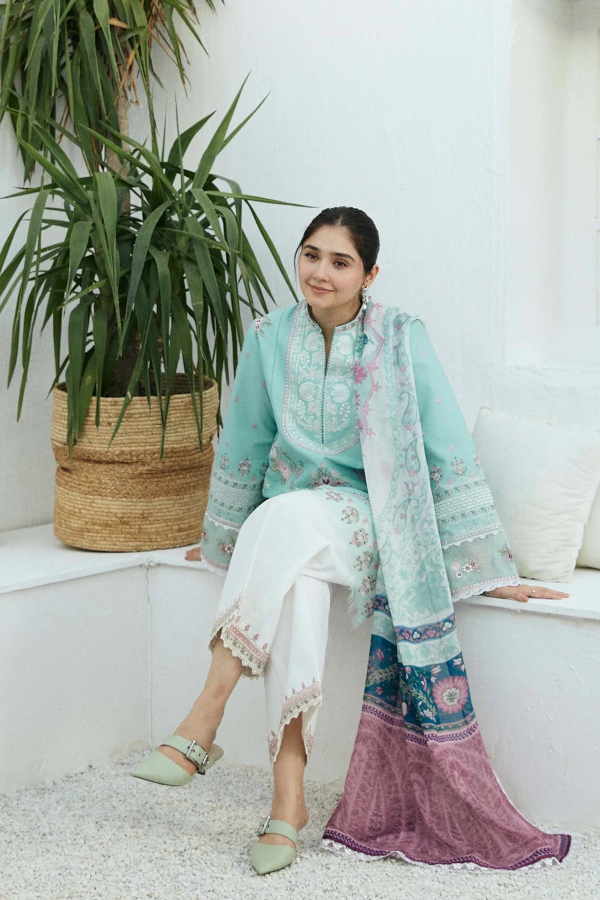 Coco By Zara Shahjahan Unstitched 3 Piece Embroidered Lawn Suit CZS24E D-5 SHAAM - Festive Collection Brand Mafia by Zonash