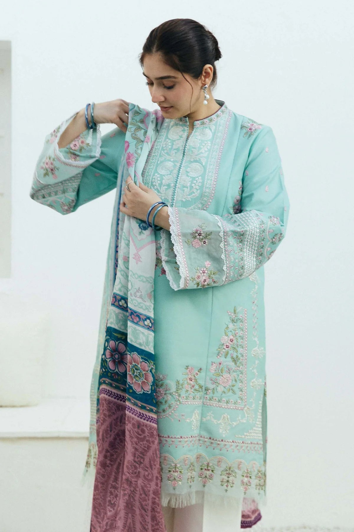 Coco By Zara Shahjahan Unstitched 3 Piece Embroidered Lawn Suit CZS24E D-5 SHAAM - Festive Collection Brand Mafia by Zonash