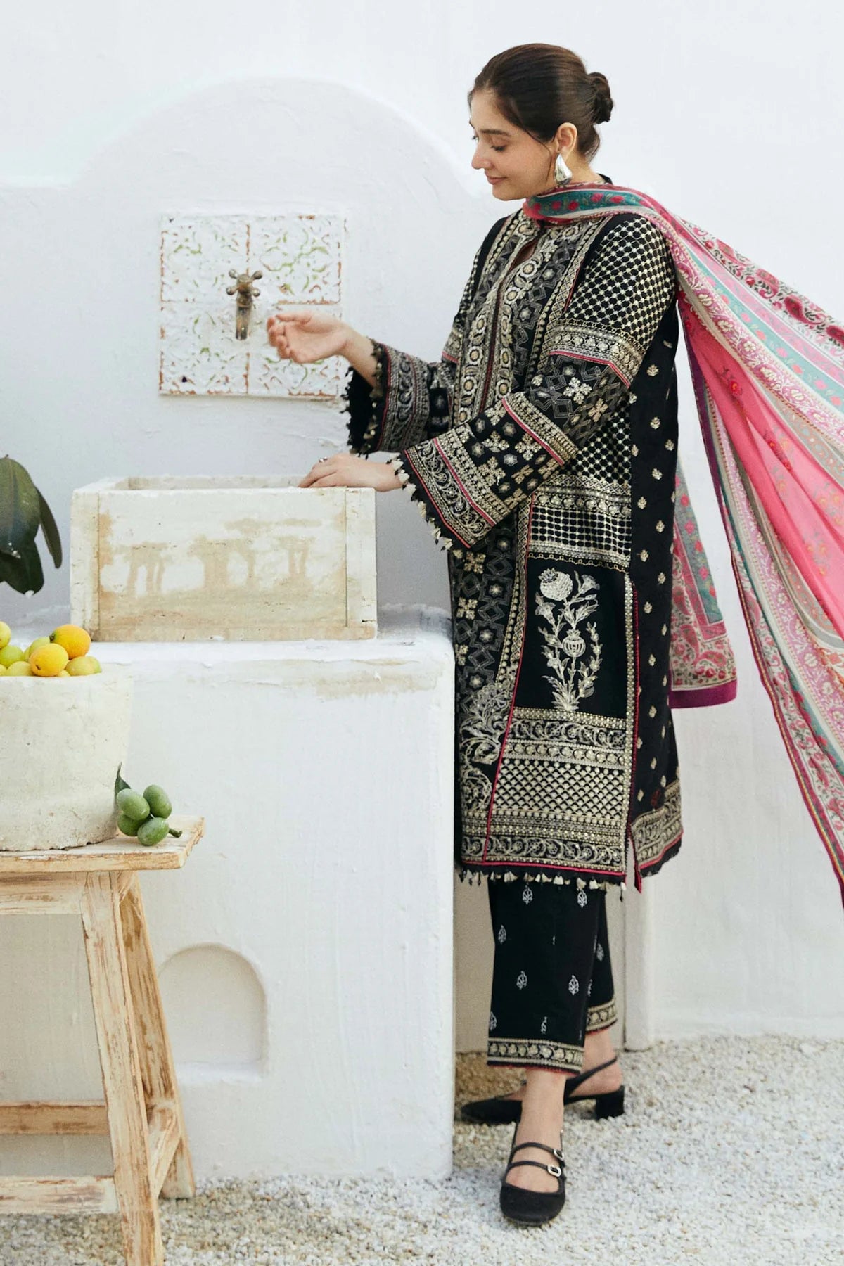 Coco By Zara Shahjahan Unstitched 3 Piece Embroidered Lawn Suit CZS24E D-6 TAJ - Festive Collection Brand Mafia by Zonash