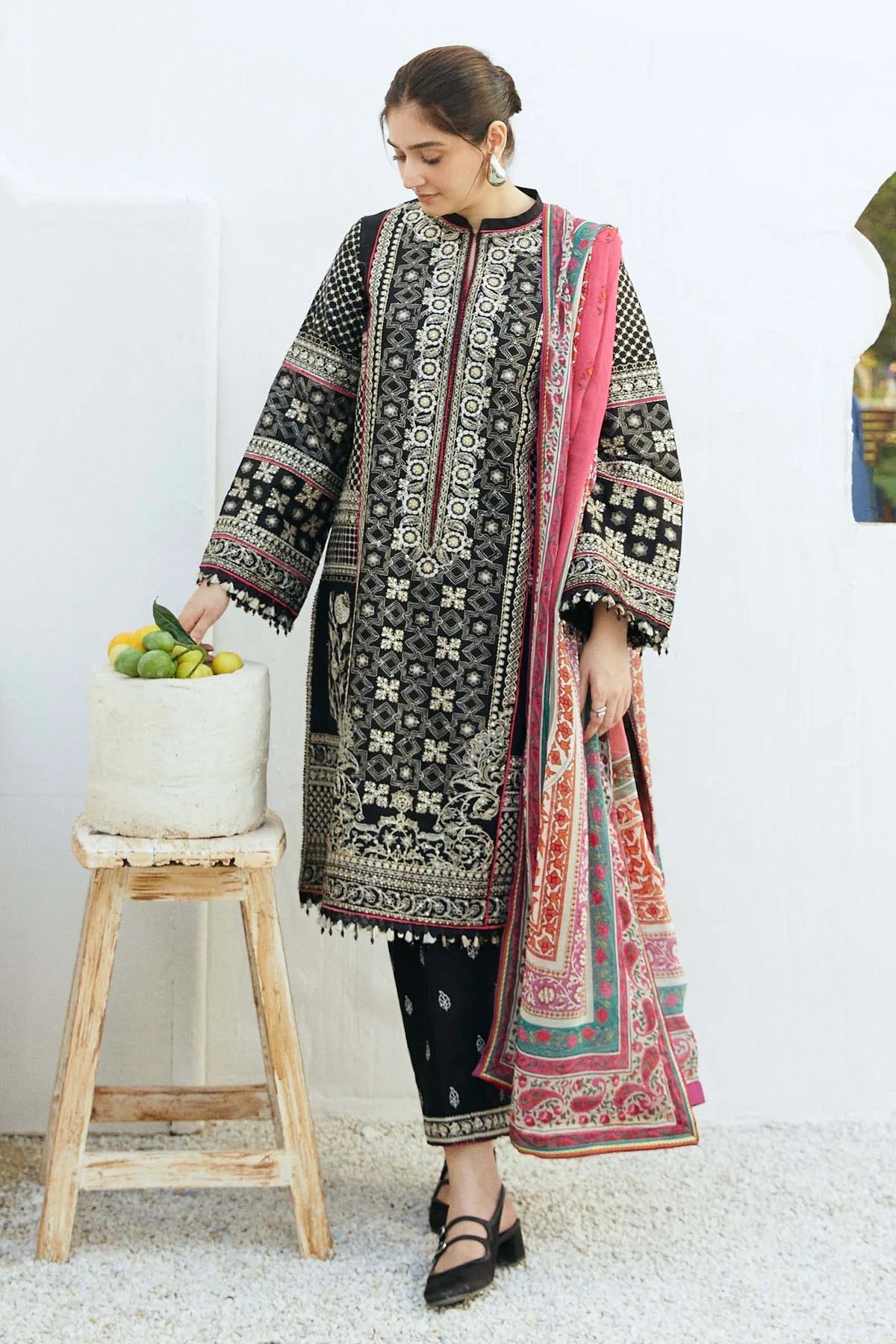 Coco By Zara Shahjahan Unstitched 3 Piece Embroidered Lawn Suit CZS24E D-6 TAJ - Festive Collection Brand Mafia by Zonash