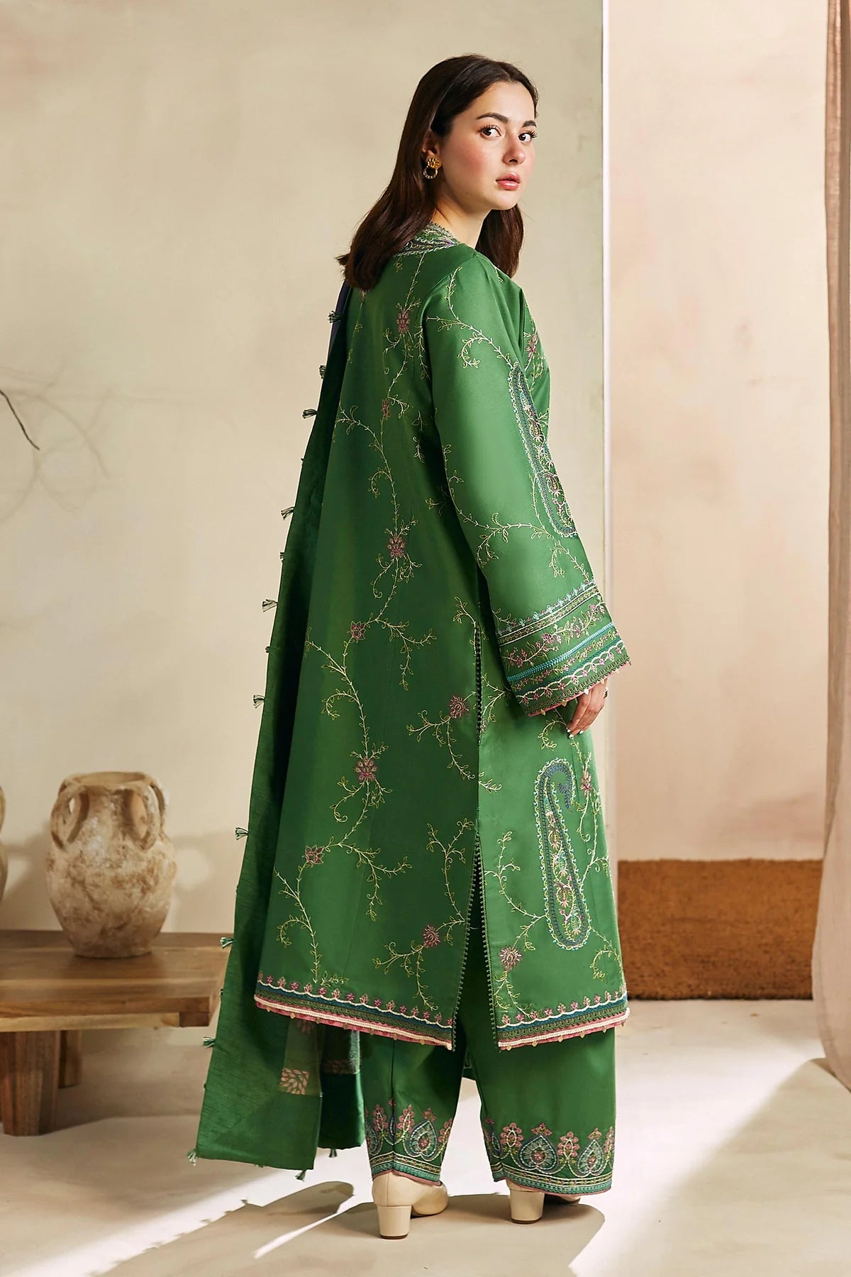 Coco By Zara Shahjahan Unstitched 3 Piece Embroidered Linen Suit CZS23W 3B - Winter Collection Brand Mafia by Zonash