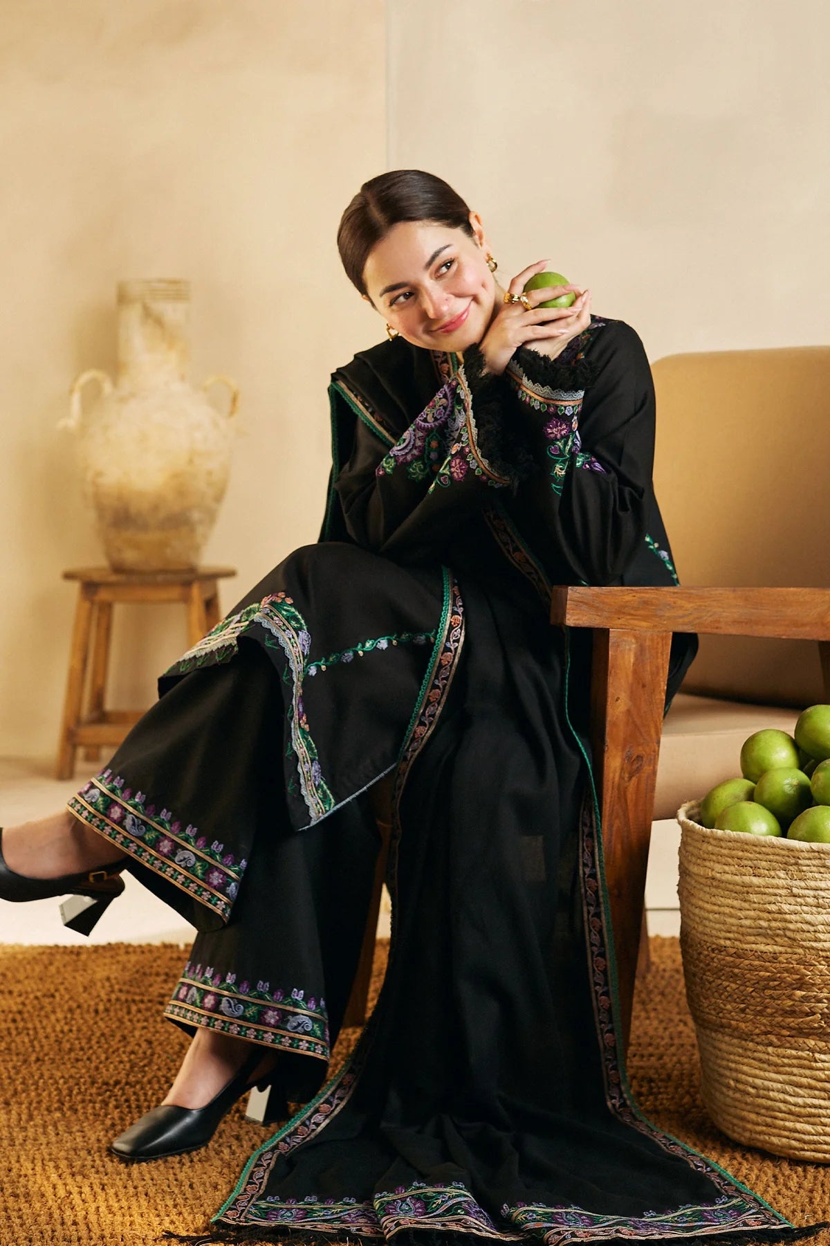 Coco By Zara Shahjahan Unstitched 3 Piece Embroidered Linen Suit CZS23W 5B - Winter Collection Brand Mafia by Zonash