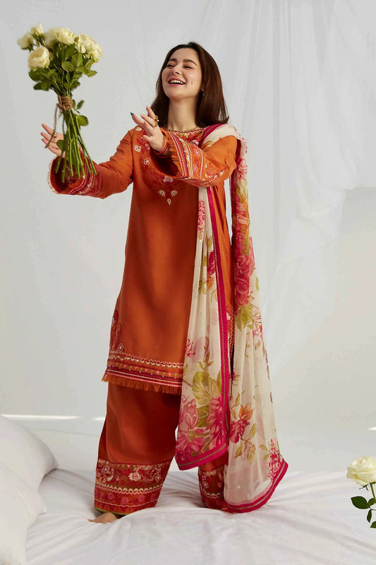 Coco by Zara Shahjahan Unstitched 3 Piece Embroidered Lawn Suit CZS23SL 10B - Summer Collection Brand Mafia by Zonash