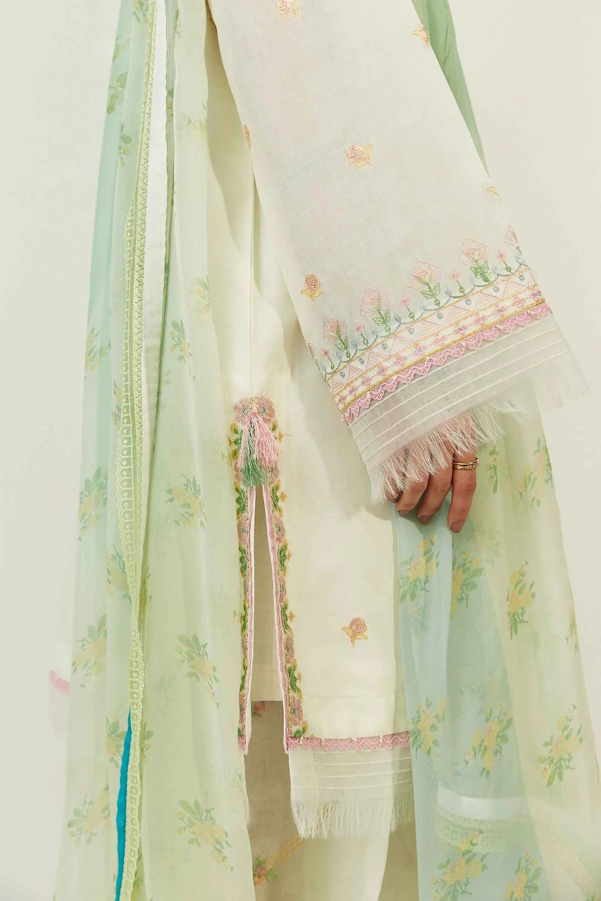 Coco by Zara Shahjahan Unstitched 3 Piece Embroidered Lawn Suit CZS23SL 6A - Summer Collection Brand Mafia by Zonash