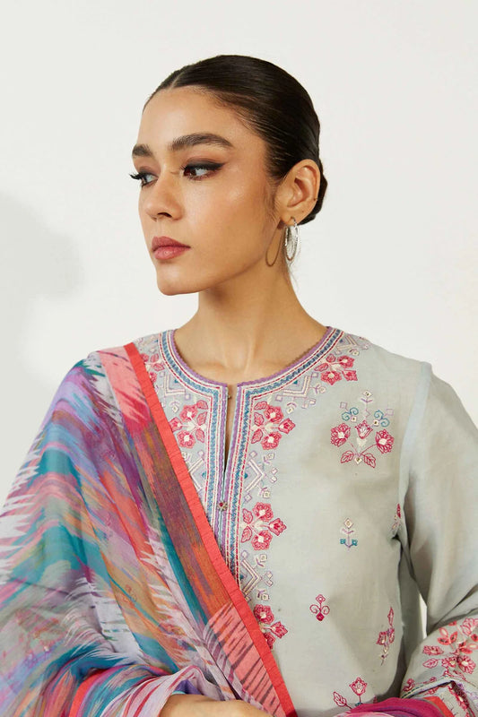 Coco by Zara Shahjahan Unstitched 3 Piece Embroidered Lawn Suit CZS23SL 7B - Summer Collection Brand Mafia by Zonash