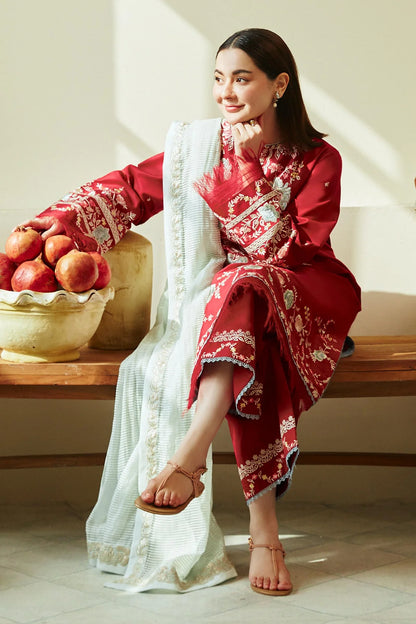 Coco by Zara Shahjahan Unstitched 3 Piece Embroidered Lawn Suit CZS24L D-7A Janaan - Summer Collection - Brand Mafia by Zonash