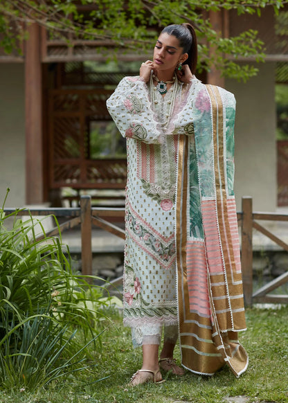 Crimson Unstitched 3 Piece Embroidered Lawn Suit CR23L 5A Ivory - Summer Collection Brand Mafia by Zonash