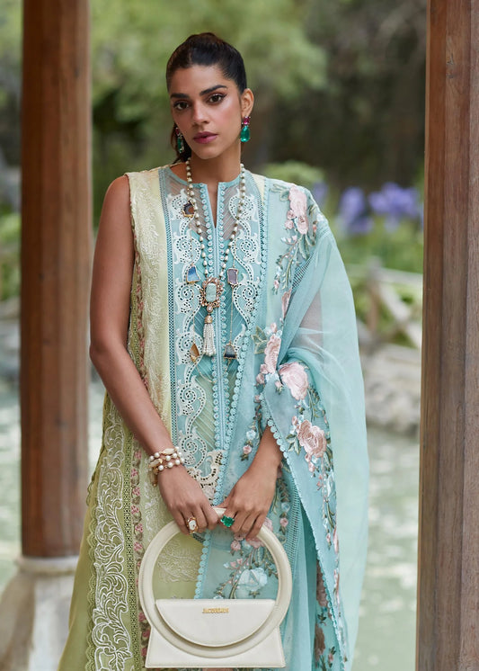 Crimson Unstitched 3 Piece Embroidered Lawn Suit CR23L 6A Lime - Summer Collection Brand Mafia by Zonash