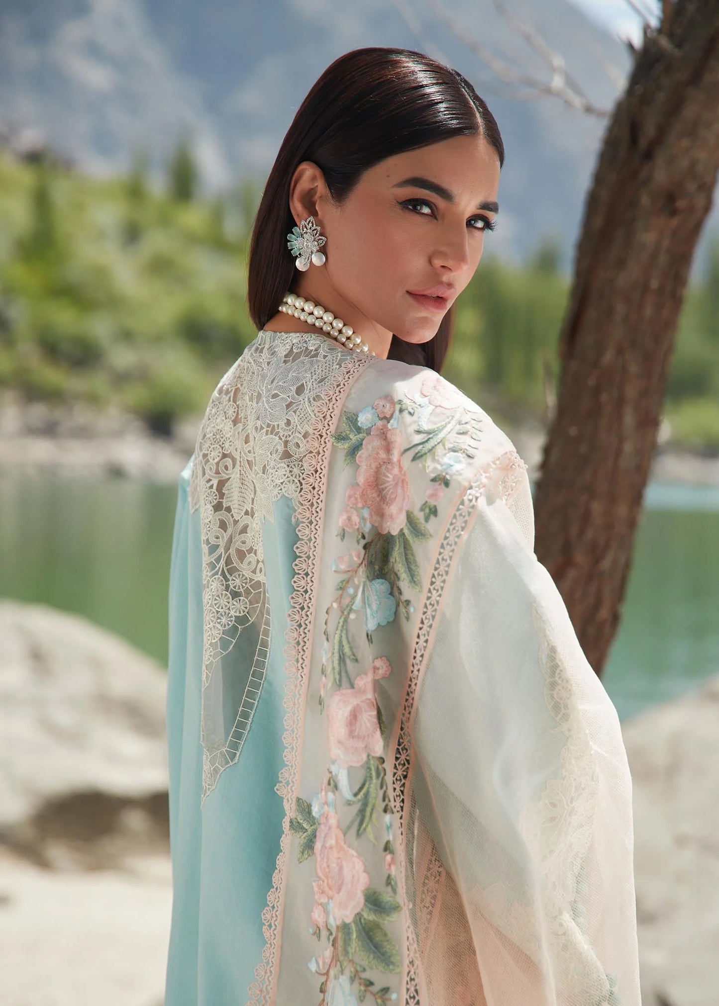 Crimson Unstitched 3 Piece Embroidered Lawn Suit CR23L 6B Sorbet Pink - Summer Collection Brand Mafia by Zonash