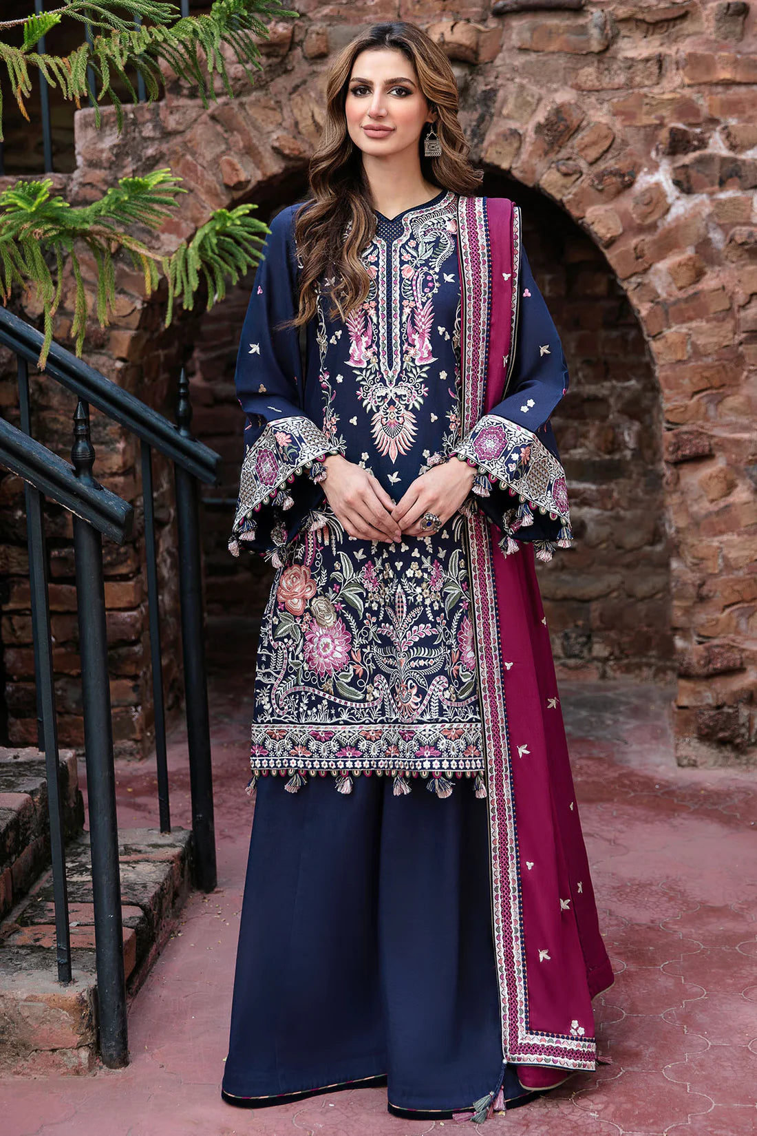 Dastan By Jazmin Unstitched 3 Piece Embroidered Slub Khaddar Suit JZ23DN DW23-D6 - Winter Collection Brand Mafia by Zonash